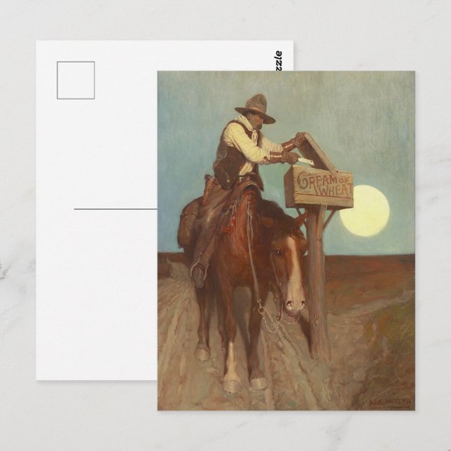 Landsbygdsutdelning från N. C. Wyeth Vykort (Fram/baksida)