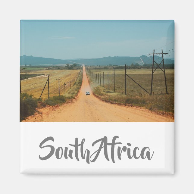 Landsbygdsväg Sydlig Afrika Landskap View Magnet (Framsidan)