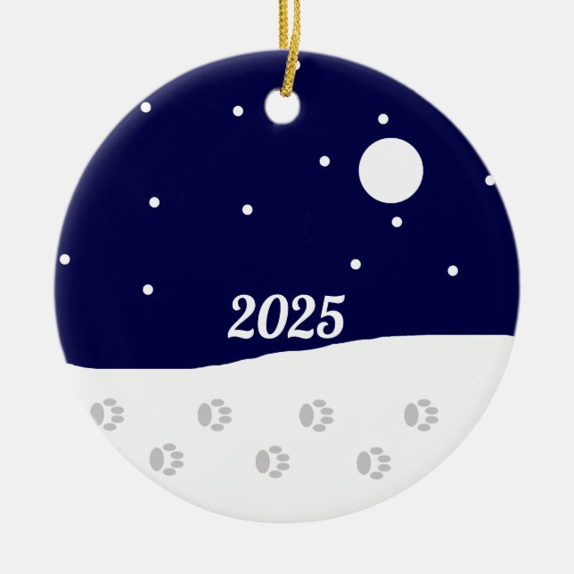 Landsbygdsvinter i lycklig: julgransprydnad keramik (Framsidan)