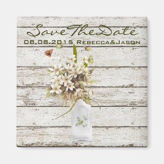 landsbyggsbröllop av fransk av vitblommor magnet