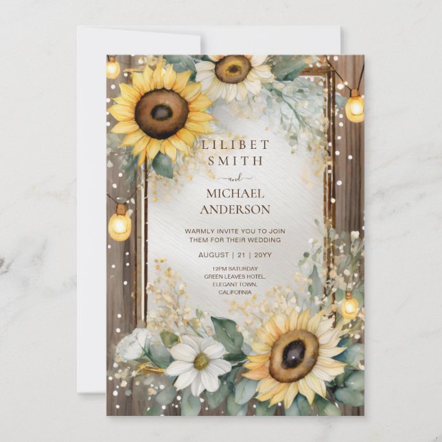 Landsbyggsbröllop Birthday Baby Shower Pension Inbjudningar (Framsida)