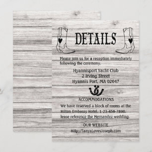 Landsbyggsbröllop Details Wood Cowboy Boots Wester Inbjudningar