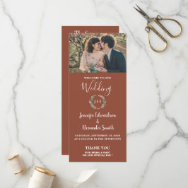 Landsbyggsbröllop för löv av Rustik vattenfärg Program