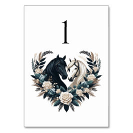 Landsbyggsbröllop-hästar i Kärlek Bordsnummer