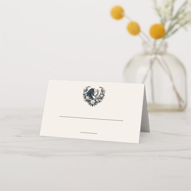 Landsbyggsbröllop-hästar i Kärlek Placeringskort (Baksida)