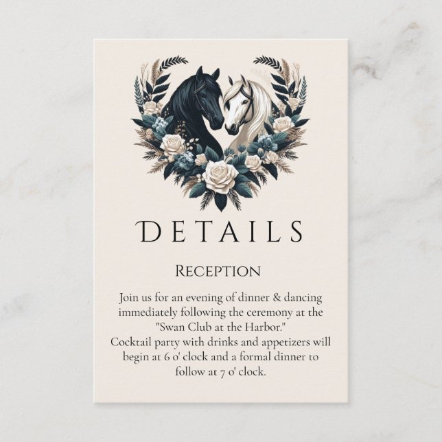 Landsbyggsbröllop-hästar i Kärlek Tilläggskort (Framsida)