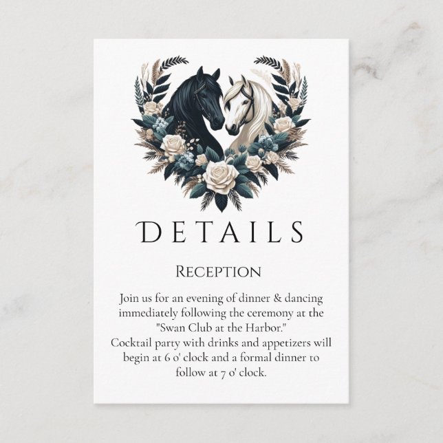 Landsbyggsbröllop-hästar i Kärlek Tilläggskort (Framsida)