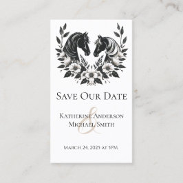 Landsbyggsbröllop-Hästar och blommor Visitkort