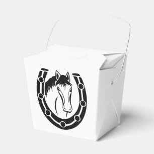 Landsbyggsbröllop Horse Horseshoe Western Rustic Presentaskar