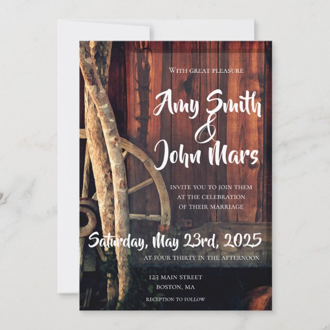 Landsbyggsbröllop Inbjudningar (Framsida)