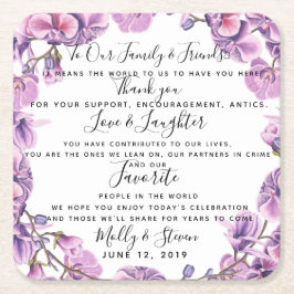 landsbyggsbröllop lila party/bröllop Tack Underlägg Papper Kvadrat