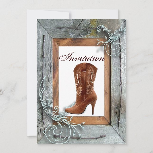 Landsbyggsbröllop Möhippa Tea Party-inbjudan Inbjudningar (Framsida)