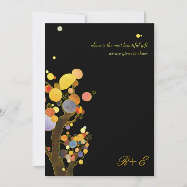 Landsbyggsbröllopet art nouveau Träd Inbjudningar (Framsida)