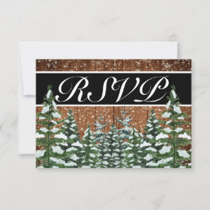 Landsbyggsbröllopet Black Snowy Wood & Forest OSA Kort