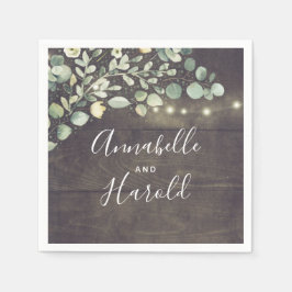 Landsbyggsbröllopet Botanical Grey Rustic Pappersservett