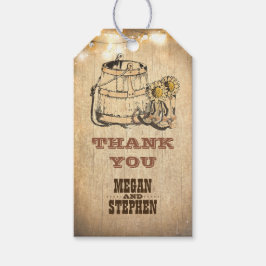 Landsbyggsbröllopet CowboyBoots Rustic Presentetikett