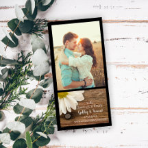 Landsbyggsbröllopet daisy och Barn Wood Spara datu