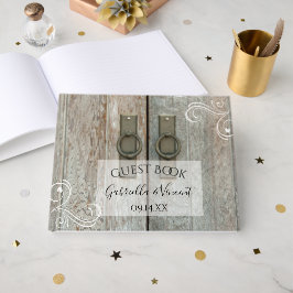 Landsbyggsbröllopet dubbla Barn Doors Gästböcker