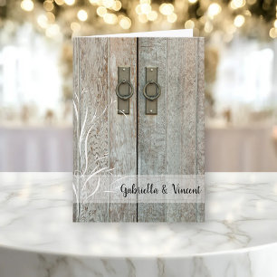 Landsbyggsbröllopet dubbla Barn Doors Inbjudan