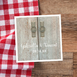 Landsbyggsbröllopet dubbla Barn Doors Pappersservett