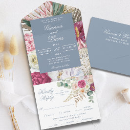 Landsbyggsbröllopet elegant Vattenfärgsfärg Boho-B