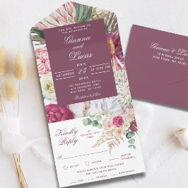 Landsbyggsbröllopet elegant Vattenfärgsfärg Boho-B