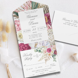 Landsbyggsbröllopet elegant Vattenfärgsfärg Boho-B