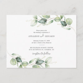 Landsbyggsbröllopet Eucalyptus Greenery Foliage Ru Inbjudan Vykort