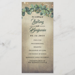 Landsbyggsbröllopet Eucalyptus Greenery Rustic Program