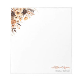 Landsbyggsbröllopet Fall Rustic Brown och Ivory Ro Anteckningsblock