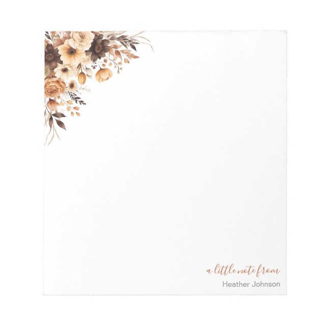 Landsbyggsbröllopet Fall Rustic Brown och Ivory Ro Anteckningsblock (Framsida)