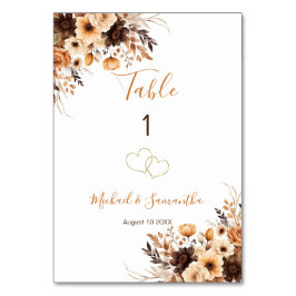 Landsbyggsbröllopet Fall Rustic Brown och Ivory Ro Bordsnummer