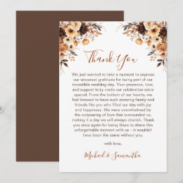 Landsbyggsbröllopet Fall Rustic Brown och Ivory Ro Tack Kort