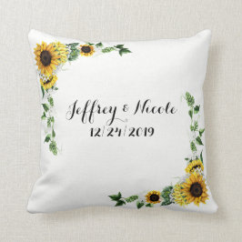 Landsbyggsbröllopet Fall Solros Rustic Barn Kudde