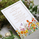 Landsbyggsbröllopet Färglöst Vild Flowers Inbjudningar<br><div class="desc">Landsbyggsbröllopet Inbjudan till färgstarka Vilder Blommor i söt land innehåller blommor i orange,  gult,  lila och rosa på vit bakgrund med informationen från din inbjudan till bröllop. Anpassa genom att redigera texten i textrutorna. Designad för dig av Evco Studio www.zazzle.com/store/evcostudio</div>