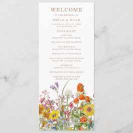 Landsbyggsbröllopet Färglöst Vild Flowers Program