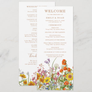 Landsbyggsbröllopet Färglöst Vild Flowers Program