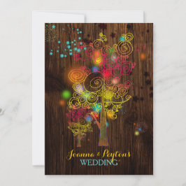 Landsbyggsbröllopet Inspirational Träd Magic Inbjudningar