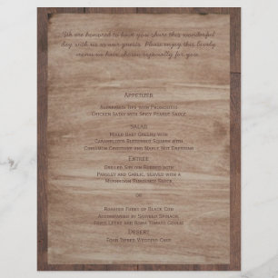 Landsbyggsbröllopet Menu Barn Wood Bears