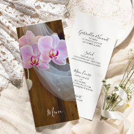 Landsbyggsbröllopet Menu för Rustic Orchid Eleganc Meny