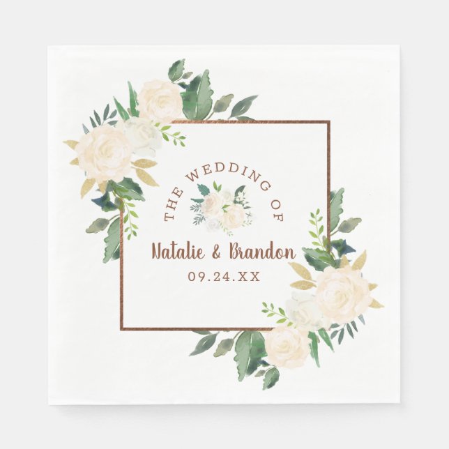 Landsbyggsbröllopet Monogram för boskapsuppfödning Pappersservett (Framsidan)