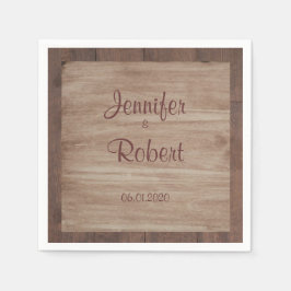 Landsbyggsbröllopet Napkin för trä och fåglar Pappersservett