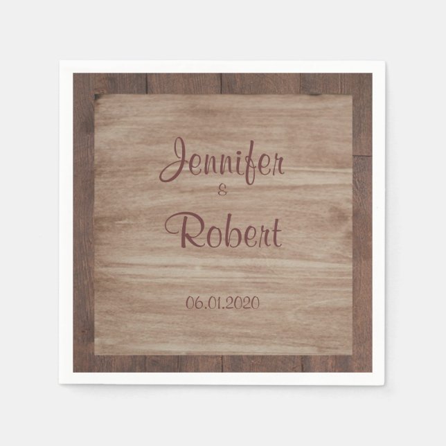 Landsbyggsbröllopet Napkin för trä och fåglar Pappersservett (Framsidan)