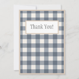 Landsbyggsbröllopet Navy Blue Play Gingham Tack Kort