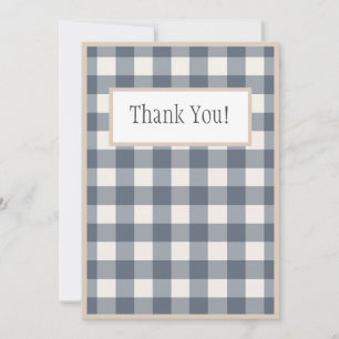 Landsbyggsbröllopet Navy Blue Play Gingham Tack Kort