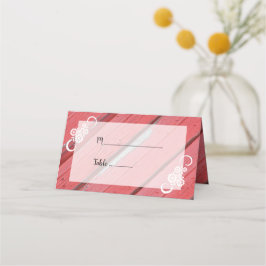 Landsbyggsbröllopet Red Barn Wood and Flowers Placeringskort