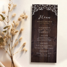 Landsbyggsbröllopet Rustic Barn Wood Boho Blommigt Meny