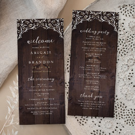 Landsbyggsbröllopet Rustic Barn Wood Boho Blommigt Program