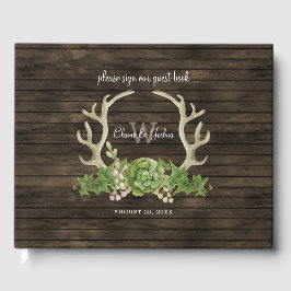 Landsbyggsbröllopet Rustic Barn Wood Succulent Ant Gästböcker