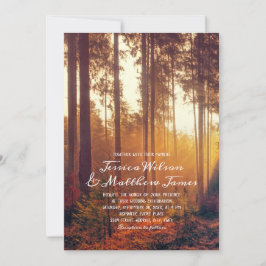 Landsbyggsbröllopet Rustic Fall Forest Autumn Färg Inbjudningar